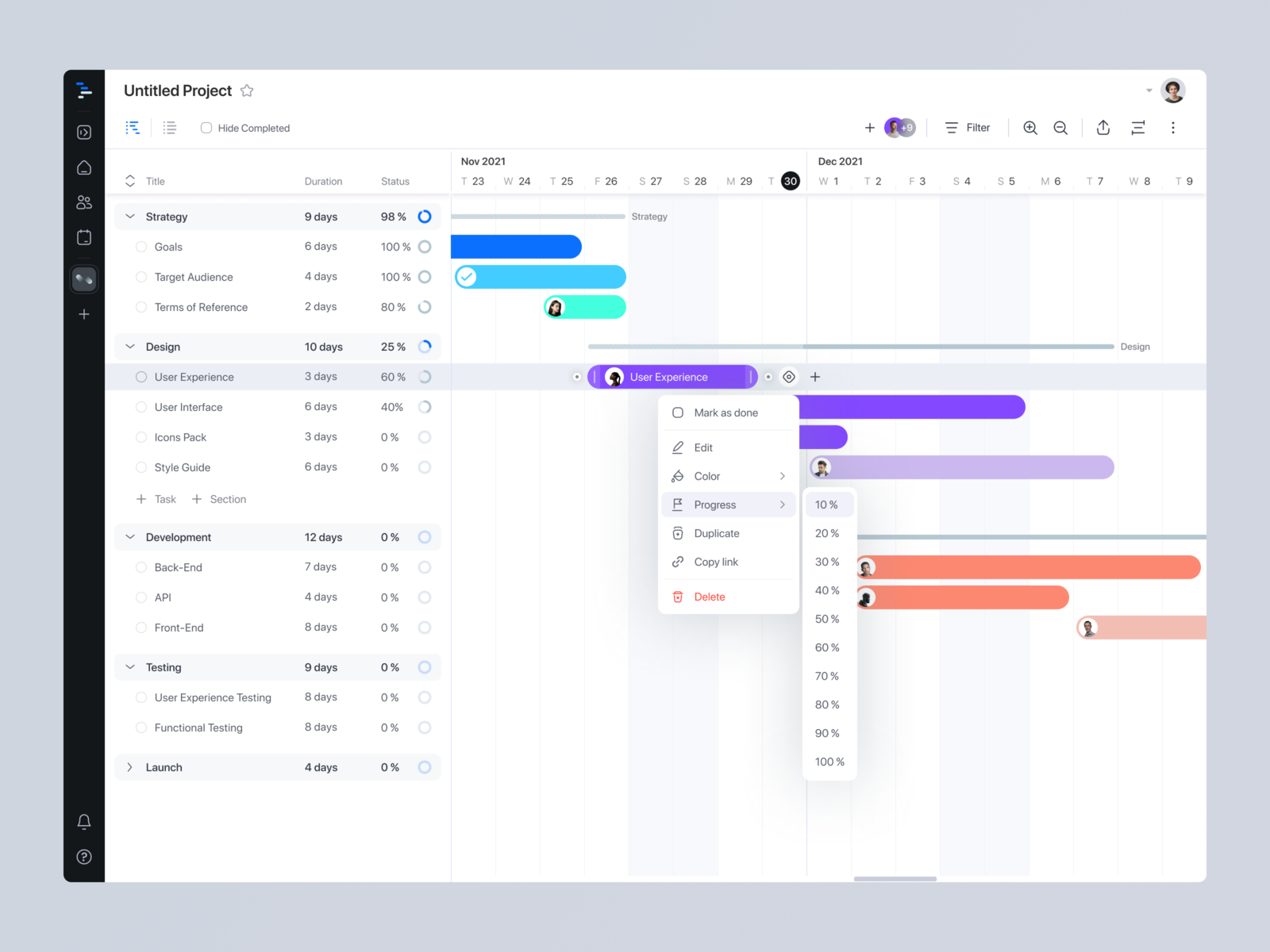 Gantt Chart by Ivan Strashkulych on Dribbble