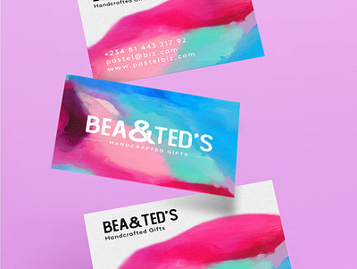 Bea&Ted's Business Cards branding bright colours business business card business card design design graphic design typography