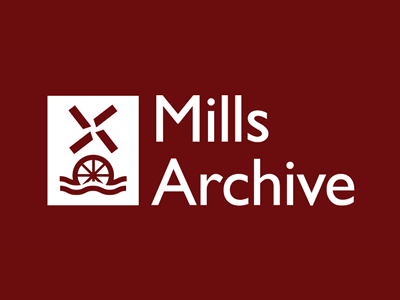 Mills Archive - Final Logo - Dark Red Reversed archive logo mills mills archive