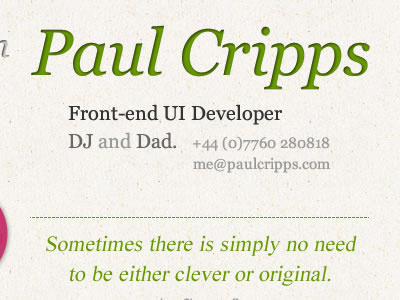 Paul Cripps - Website 2010 PT2.1 blog design re design web