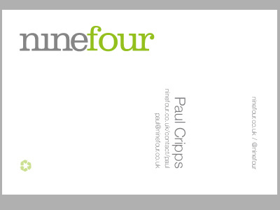 Nine Four   Business Card 2010