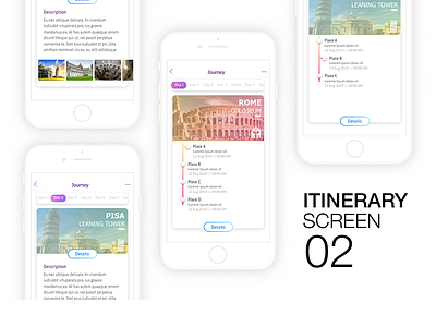 Itinerary Screen adobexd apps itinerary uidesign uxdesign