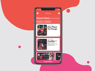 News Apps section adobexd apps feed news uidesign