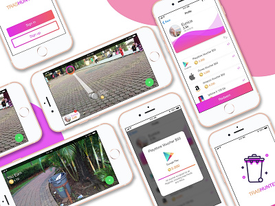 Trashunter adobexd apps augmented reality augmentedreality design uidesign uxdesign