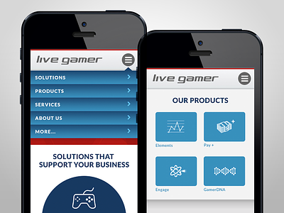 Live Gamer, Inc company website digital economy e commerce gamer gaming icons mobile monetization product icons responsive navigation saas technology virtual economy