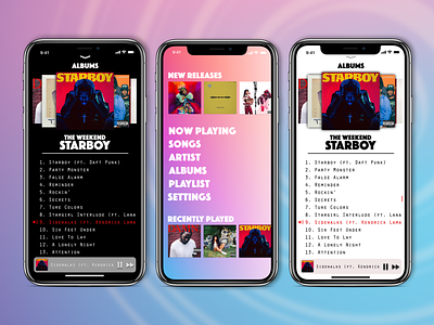 Apple Music Re-Design 2 applemusic blue darkmode invision invisionstudio ios mobile mobile app design music pink redesign ui design ux design