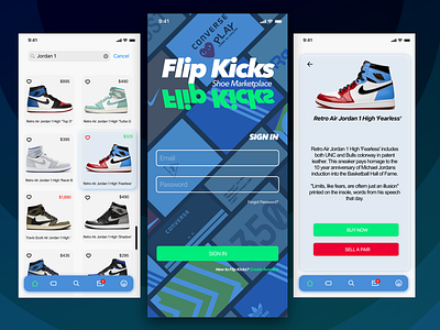 FlipKicks Shoe Marketplace buy ios jordan nike sell sneaker head sneakers uidesign ux design