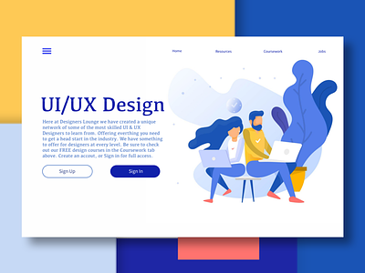 Designers Lounge Landing Page cta landing page ui ui design ux ux design web design