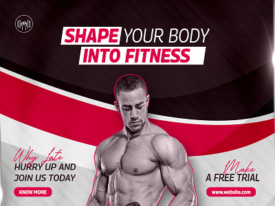 Gym Body Fitness Social Media Post cover banner