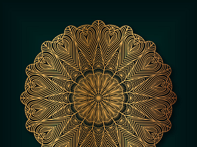 Luxury golden floral mandala design vector