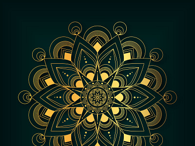 Luxury golden floral mandala design vector