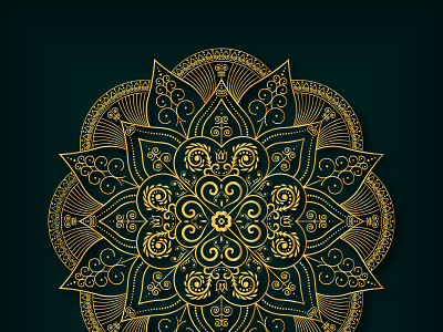 Luxury golden floral mandala design vector