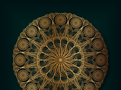 Luxury golden floral mandala design vector