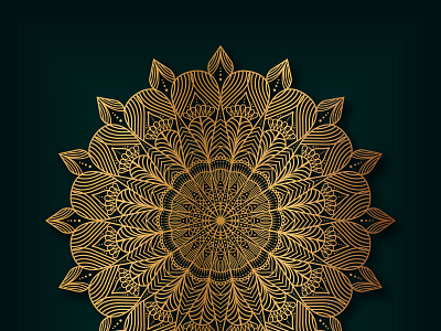 Luxury golden floral mandala design vector