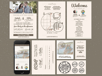 Wedding Collateral collateral invitation map print design program registry rsvp rustic wedding wedding collateral