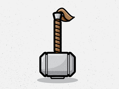 Mjolnir avengers comics hammer icon illustration leather marvel texture thor vector