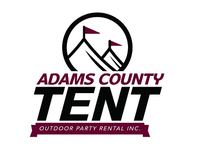 Logo Concept badge concept flag logo party rental ribbon tent