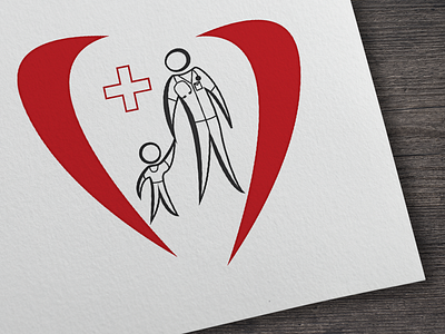 Children's hospital logo child cross doctor heart logo