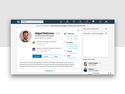 Daily UI 006 - Linkedin Profile