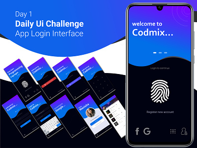 App login interface - dailyUi challenge