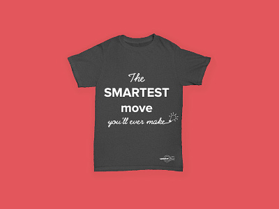 Updater 'the smartest move' tee shirt light bulb logo t shirt typeface