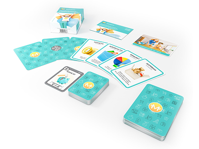 Monety Box contents promo 3drender 3dsmax card design card game education financial illustration literacy v-ray