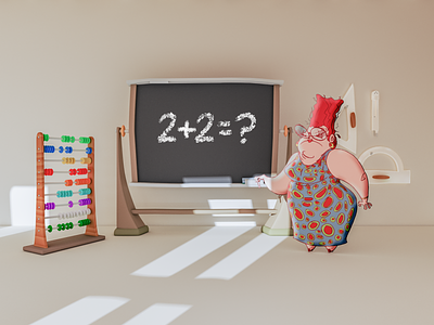 Math Teacher 3drender 3dsmax animation character education illustration lookdev v-ray
