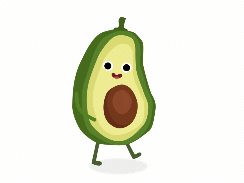 Avocado after effects animation avocado loop walkcycle