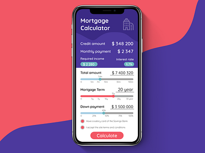 Mortgage Calculator calculator dailyui design figma mobile mobile app design mortgage ui ux