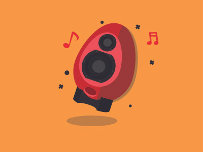 Egg Speaker graphics illustration illustrator music tech uiux vector