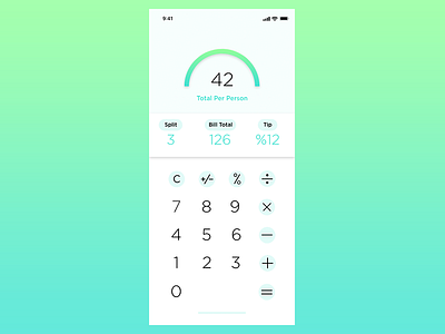 Daily UI 004 Calculator 004 app blue calculator daily gradient green interface mobile redesign ui user