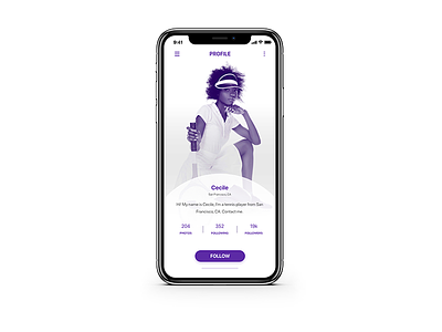 Daily UI 006 User Profile daily ui mobile app profile profile user purple ui user user interface ux white