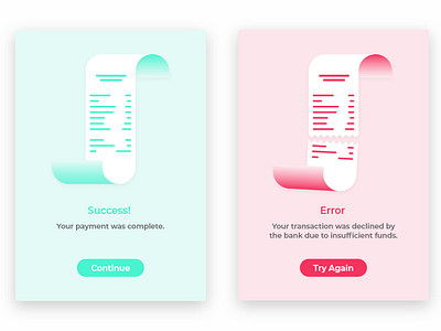 Daily UI 011 Flash Message app app design bank daily daily ui daily ui 011 design error flash message gradient illustration mobile mobile app payment pink redesign success ui ux vector