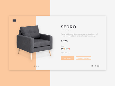 Daily UI 012 E-Commerce Shop (Single Item) add to cart armchair clean daily daily ui design e commerce ecommerce minimal modern product redesign shop shopping single item typography ui ux website