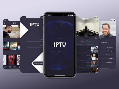 IPTV App adobexd dark theme ios ios app iptv persian splash