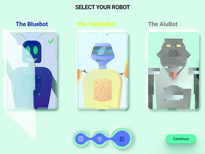 DailyUi: Select User Type cards cards ui challenge dailyui design robots ui ux vector web website