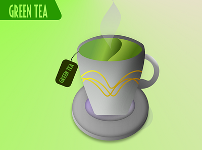Green Tea illustration illustration art shapes vector