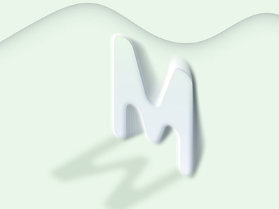 A neumorphic letter M 3d 3d art design letter neumorphism