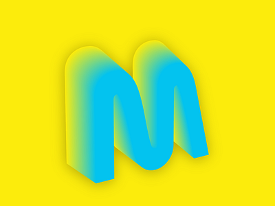 3D Letter M 3d colorful design gradient illustration illustrator typography vector