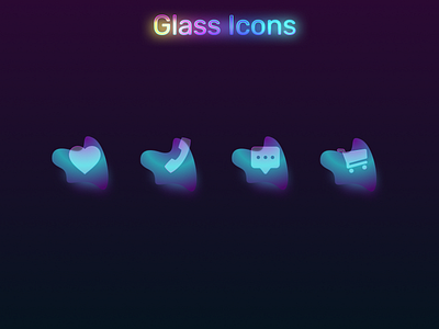 Icons with Glass Effect colorful design effect glass gradient icon design icons trends ui ui design ux vector web