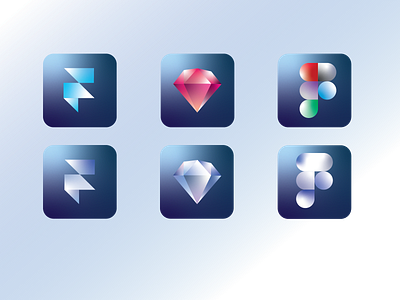 Icon Variations 3d effect blue colors design gradient graphic design icon design icons red shapes vector