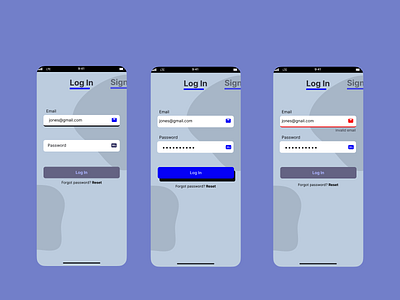 Login Sequence button design error states form design input fields login login flow ui ui design ux