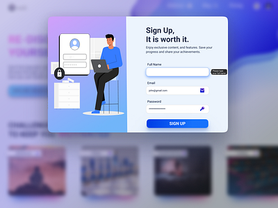 Pop Up Modal design dialog form design gradient modal modal design modal ui sign up ui ux web web design