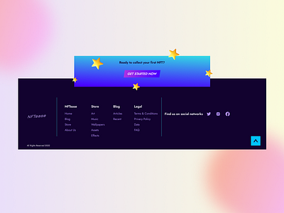 Footer Section dark footer gradient purple ui web design web site