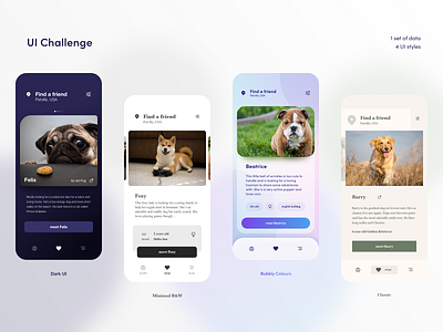 Challenge - UI styles appdesign challenge mobile mobile app mobileui ui uichallenge
