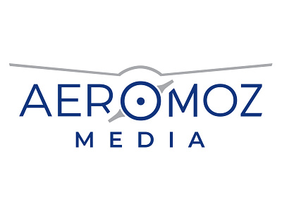 Aeromoz Media Logo aircraft aviation branding identity logo propeller typeface