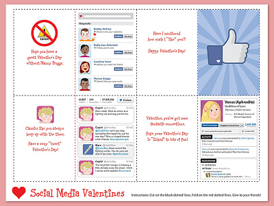 Social Media Cut & Fold Valentines for CNP