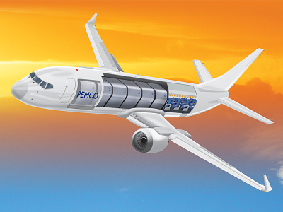 B737-700 FlexCombi Rendering aircraft aviation flight illustration photoshop rendering vector