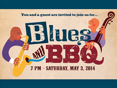 Blues and BBQ Invitation