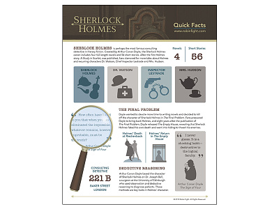 Sherlock Holmes Infographic detective icons infographic layout literature mystery sherlock sherlock holmes sleuth vector